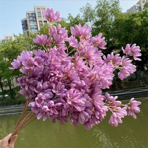 ONE Fake Long Stem Magnolia (3 Stems/Piece) 31.5" Length Simulation Autumn Flower for Wedding Home Decorative Artificial Flowers
