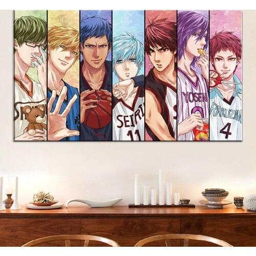 Anime Canvas Poster TV Kuroko Basketball Silk Wall Art Prints Boy Bedroom Wall Decor Picture Cloth Painting