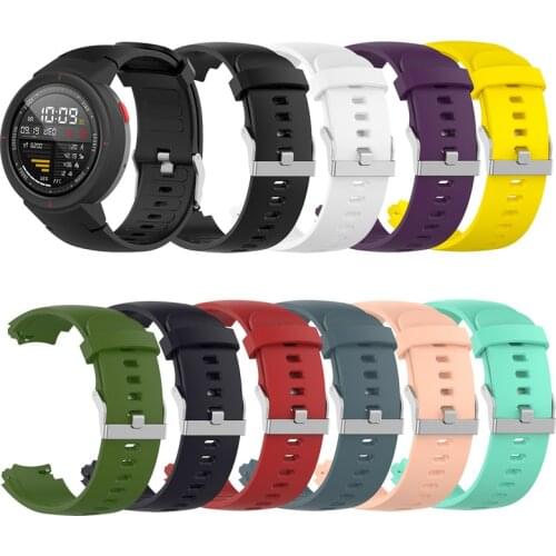 Silicone Watchband Strap For Huami 3 Smartwatch amazfit verge (A1801) Replacement 10 Colors Wrist Band Bracelet Straps