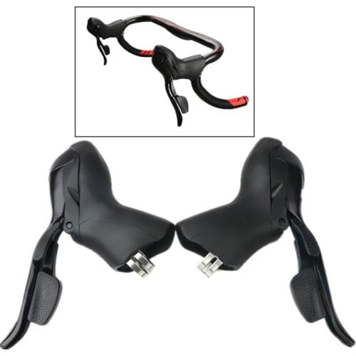 Cycling 3x7 Speed Shifter Bicycle Dual Control Levers Road Bike Shift Lever Derailleur Compatible for 22.2-23.8mm Handlebar