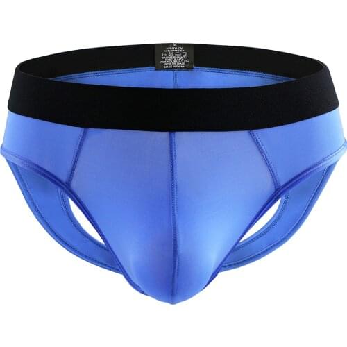 Sexy Underwear Men Thong Jockstrap Bikini Cueca Gay Underwear Ice Silk Panties Males Backless Thongs And G Strings