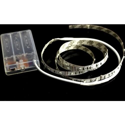 Battery powered led strip 3528 smd AA 1m/2m/3m/4m/5m flexible light ribbon tape TV computer laptop RGB + controller Warm white