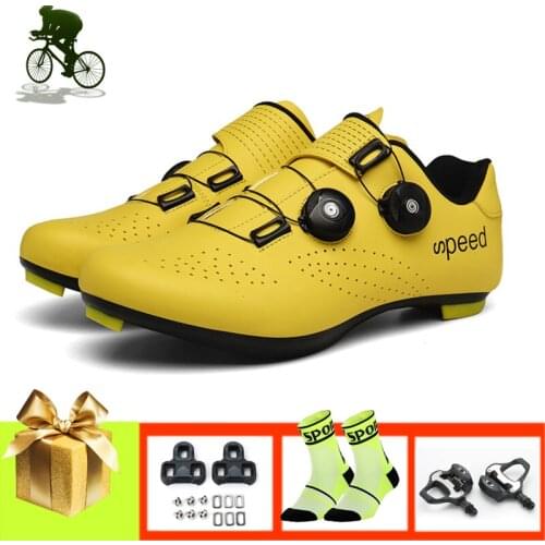Cycling Shoes Road for Men Women SPD-SL Bike Pedals Self-locking Breathable Reflective Riding Bicycle Outdoor Ultralight Sneaker