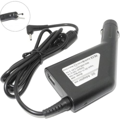 19V 2.1A 40W Laptop Dc Car Charger Power Adapter for Asus Eee PC 1001HA 1001P 1001PX 1005HA 2.5*0.7mm 5V 2.1A USB Charger