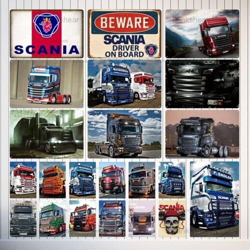 Retro Big Truck Tin Sign Vintage Truck Garage Art Metal Painting Plaque Metal Sign Room Bar Pub Club Man Cave Home Decoration