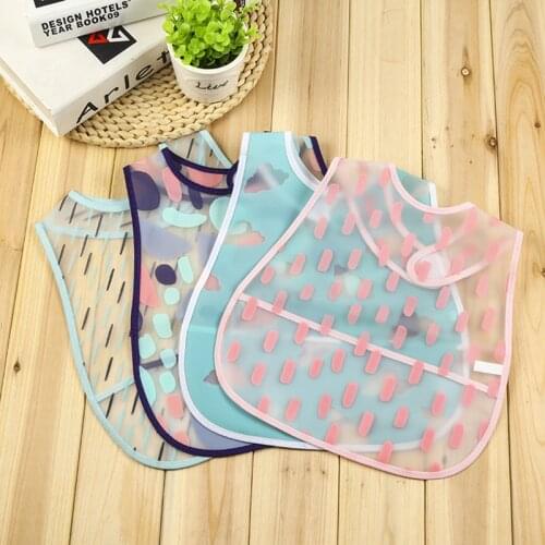 1Pcs Baby Bibs Adjustable Baby Bibs EVA Plastic Waterproof Lunch Feeding Bibs Baby Cartoon Feeding Cloth for Children Baby Apron