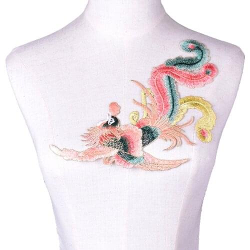 1Pc Phoenix Bird Embroidery Patch Animal Applique Sew Clothes Sewing On Clothing Accessory Diy Patchwork Patches
