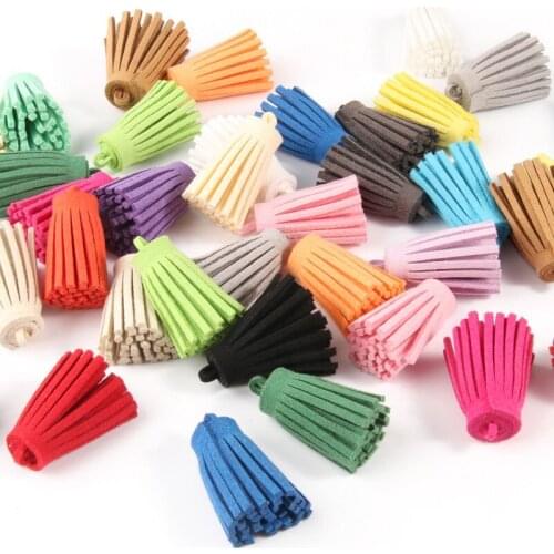 20Pcs 35mm Vintage Leather Tassel Pendants Fringe Suede Tassels for Jewelry Making Purl Macrame Keychain Straps DIY Accessories