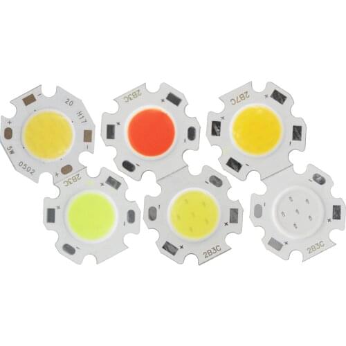 20pcs/lot Red Blue Green White 3W 5W 7W 20mm Round LED COB Chip On Board Emiter Lighting Source For Spot light Downlight