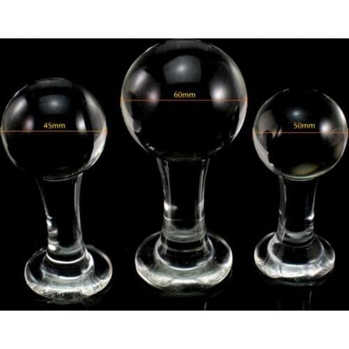 3PCS/lot Big Head Pyrex Glass Anal Plug Butt Beads Crystal Dildo Sex Toys for Women Adult Female Male Masturbation Sex Products