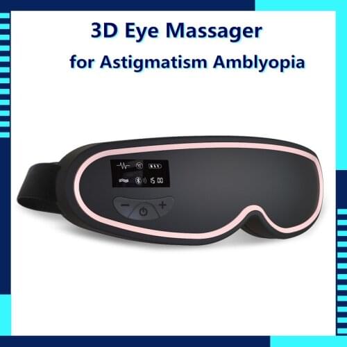 3D Eye Massager Smart Vibrating Bluetooth Music Eye Care Device Pulse Heatging Massager Rechargeable for Astigmatism Amblyopia