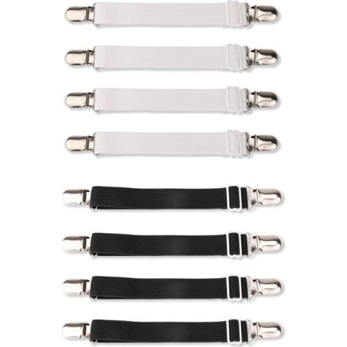 4Pcs Elastic Bed Sheet Holder Sheets Fasteners Adjustable Mattress Pad Cover Band Suspenders with Clips Blankets Fastener Straps