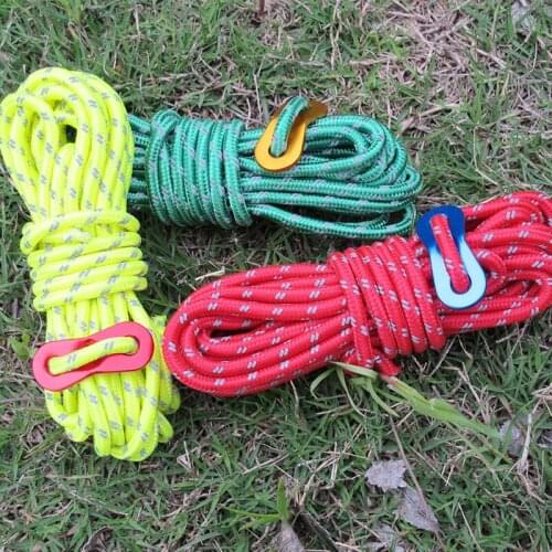 4pcs 4mm Adjustable Tent Wind Rope Outdoor Camping High-strength Reflective Rope With S-Ring Buckle Hooks Tent Accessories