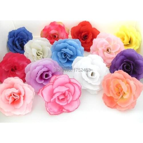 5 Pieces Artificial 7cm Rose Silk Flowers Heads 7cm wedding decorative Wall Scrapbook DIY Wreath Gift box Craft flowers B32