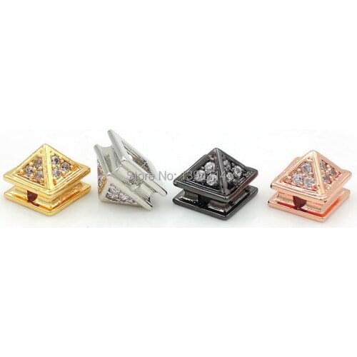 8*8*8mm Micro Pave Clear CZ Pyramid Beads Fit For Making DIY Bracelets Or Necklaces Jewelry