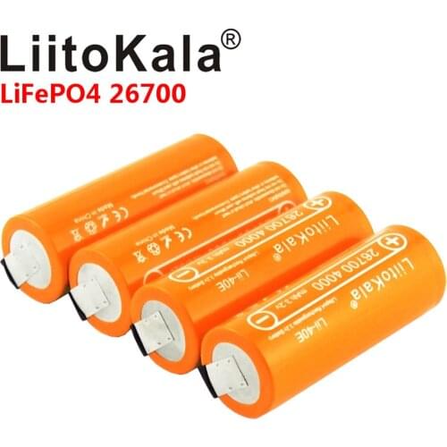 LiitoKala Lii-40E 3.2V 26700 rechargeable LiFePO4 battery pack 4000mah lithium cell for 24V e-bike powe +DIY Nickel sheets