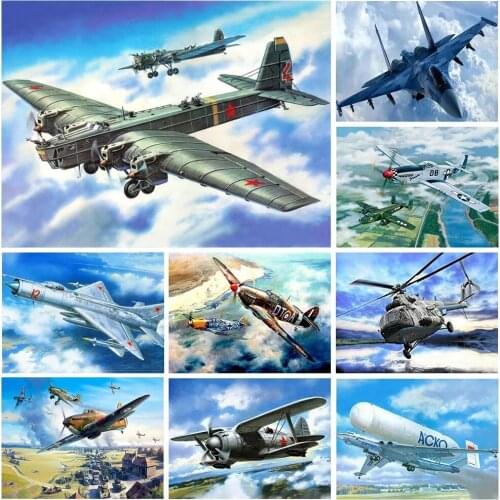 5D Diy Full Drill Diamond Painting Aircraft Pictures of Rhinestones Diamond Mosaic Embroidery Handicrafts Home Decoration