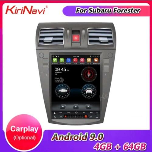 KiriNavi 10.4" Telsa Style Vertical Screen 1 Din Android 9.0 Auto Radio For Subaru Forester XV Car Multimedia Player 2012-2016