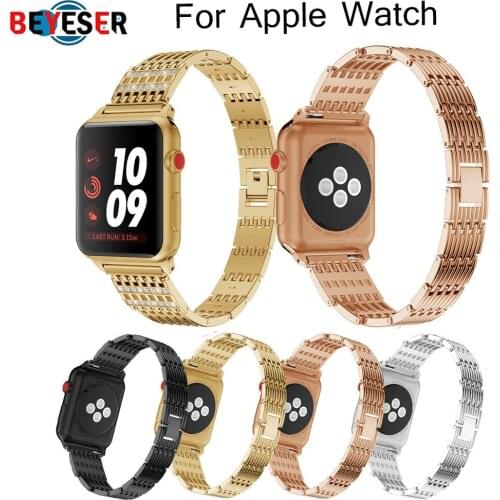 Bling Stainless Steel Metal watch band for Apple Watch band 38mm 42mm 40mm 44mm Series 5 4 3 2 1 sport Strap women Belt bracelet