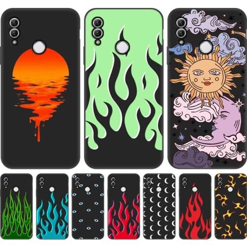 Case For Honor 10X Lite Case Flame Fire Pattern Phone Cover For Huawei Honor 10i 10 Lite Soft Silicone Cover Honor10X light Capa