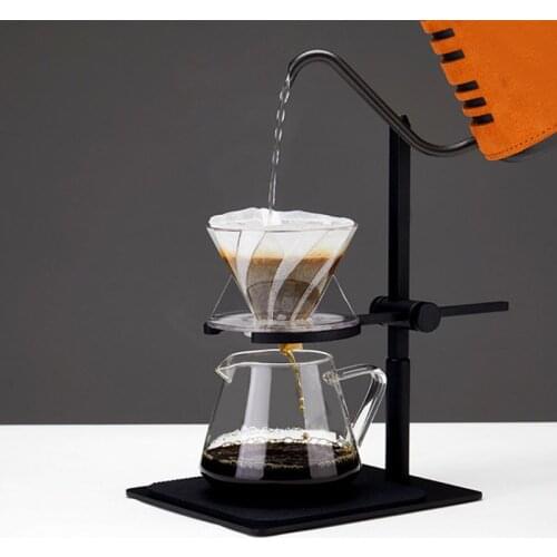 Stainless Steel Pour Over Coffee Maker Holder Coffee Filter Cup Holder Detachable Adjustable Height Support Frame for Kitchen