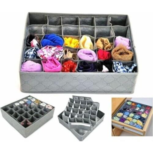 DHL 10pcs/lot 3 years warranty 30 Cells Bamboo Charcoal Ties Socks Drawer Closet Organizer Drawer Organizers Storage Box Gary
