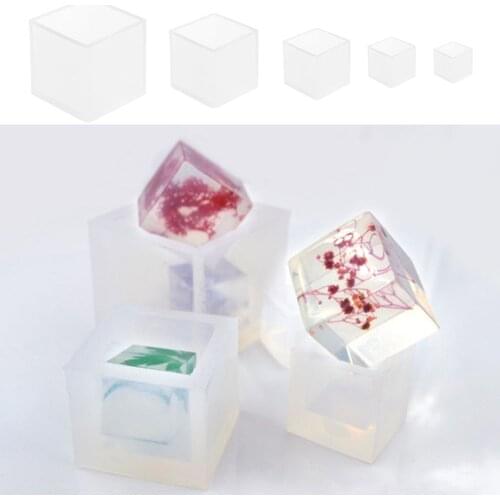 Diy Silicone Pendant Mold Jewelry Making Cube Resin Casting Mould Craft Tool Crystal Epoxy Square Cube Molde