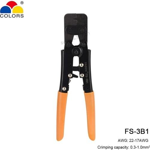 FS-3B1 Crimping Plier 0.3-1mm2 Non Insulated Tabs Sleeve Receptacles Plug Terminals Crimper 8-2AWG Electrican Hand Tools