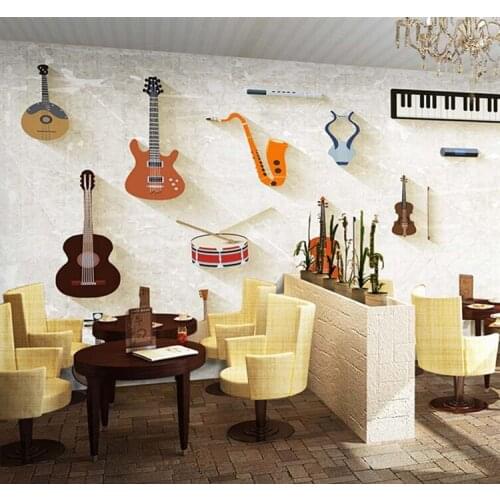 Customized Any Size Music Instruments Piano Guitar 3D Photo Wallpaper Living Room Corridor Bedroom Wall Mural Fresco Wallpaper