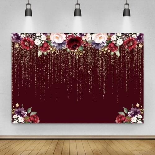 Beautiful Flower Wall Gold Light Spot Background Girls Birthday Party Decorated Photography Studio 3D Digital Backdrop Cloth