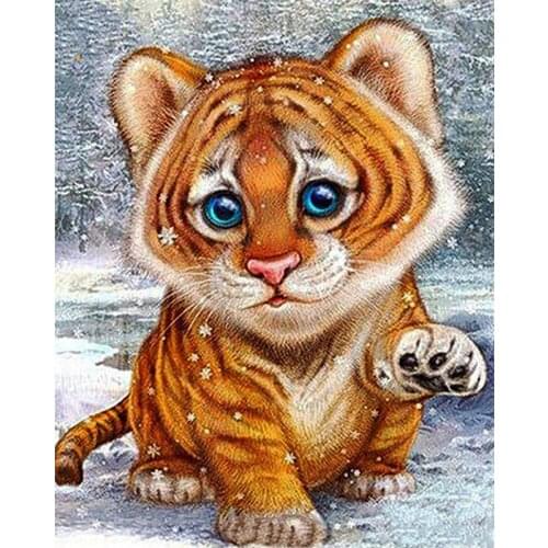 Little Tiger Diamond Painting Animal Cartoon Round Full Drill Nouveaute DIY Mosaic Embroidery 5D Cross Stitch Home Decor Gifts
