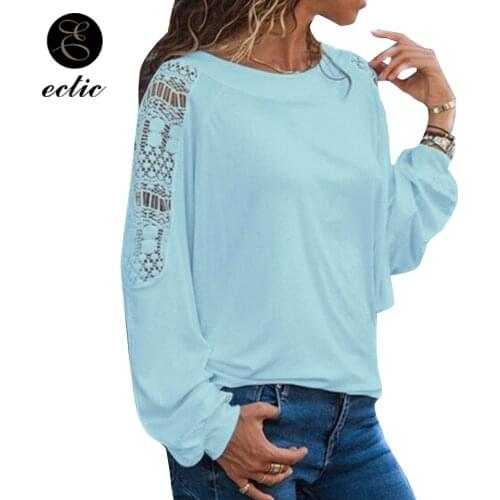 Fashion 2021 Solid Color T Shirt With Cutwork Lace Vetement Femme 2021 Embroidery T Shirt With Long Sleeves Crochet Tshirt Women