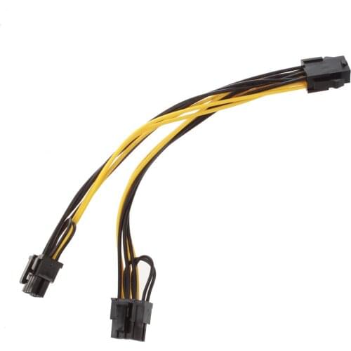Semoic Module 6Pin to Dual PCI-E PCIe 8Pin + 8Pin (6+2Pin) Power Ribbon Cable Cord 20cm + 20cm for Thermaltake Tt 650 W0163 PS