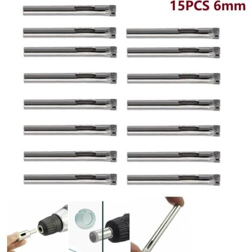 15Pcs Drill Set 6mm Diamond Tool Drill Hole Opener For Glass Tile Ceramic Marble Drill Bit Hole Cutter Cutting Machine Drill