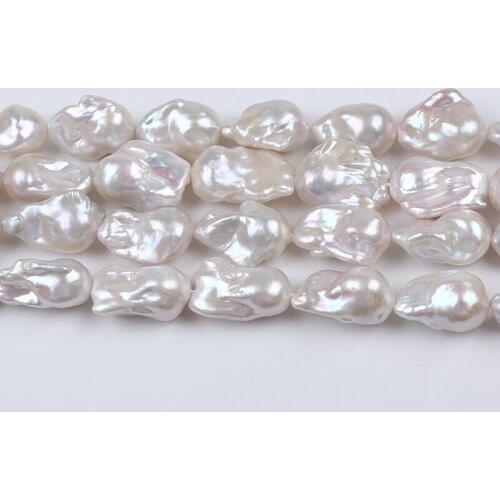 Top Quality 14-20mm White Color Baroque Pearl Beads Grade AAAAA 100% Nature Freshwater Pearl Strand For Jewelry Making