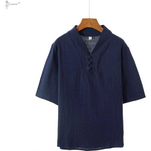 New Japanese Kimonos Short-Sleeved T-shirt Harajuku Yukata Japan Summer Male Cotton And Linen Men Shirts Asian Cardigan Costume