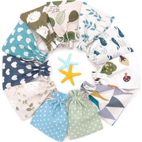 Wholesale 10x14cm Jewelry Small Drawstring Gift Cotton Bags & Pouches for Christmas Packaging and Candy Ring Boxes 50pcs/lot