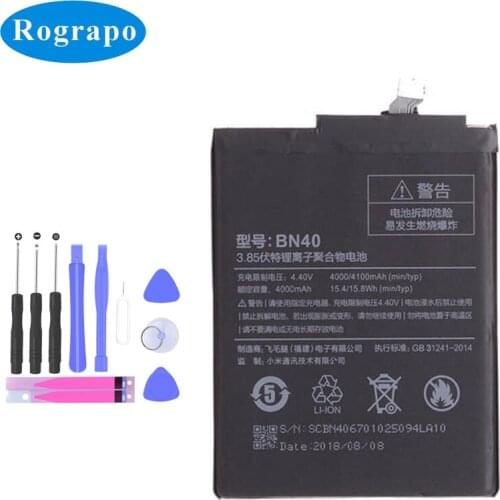 4000mAh Original Battery For Xiaomi Redmi 4 Pro Prime 3G Edition Redrice Hongmi 4 BN40 BN 40 Mobile Phone Bateria Batterie