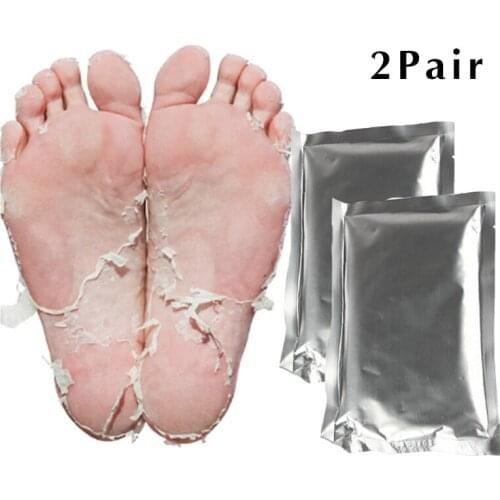 2 Pair = 4 Piece Baby Feet Exfoliating Foot Mask Magic Skin Peeling Dead Skin Feet Mask Socks Milk Socks for Pedicure Socks