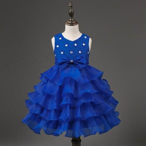 Princess Dress Girls Fashion Dress Bright Diamond Sleeveless Puff Skirt Childrens Clothing Dress Dress 3-7 Years Old Girl