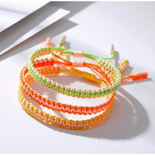 Handmade Woven Rope Bracelets For Women Men Simple Chinese Braided Charm Bracelet Couple Thread Jewelry Gift Adjustable Size