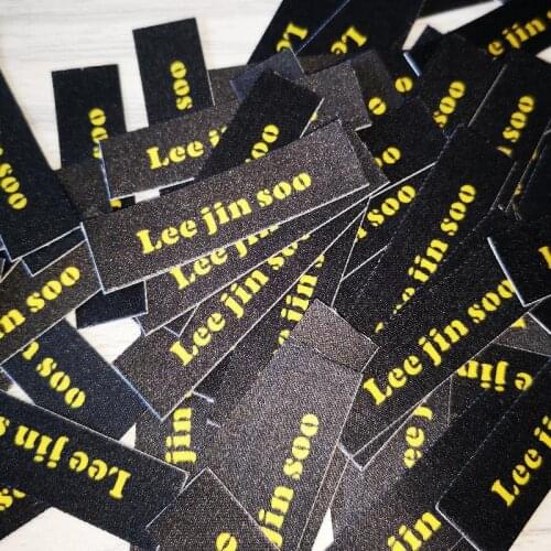 108 Custom black labels / brand labels, personalized name tags can iron or sewn Custom Clothing Labels,cotton cloth Name Tags