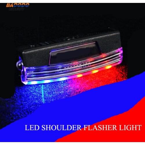 Blue Red color LED Flashing Shoulder clip flasher lamp light alarm chargeable battery patrol warning light SOS emergency light