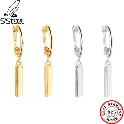 SSTEEL 925 Sterling Silver New Temperament Fashion Hoops Earrings Gift For Women Luxury Personalized Designer Fine Jewelry