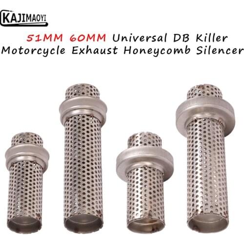 60mm 51mm Universal Motorcycle Exhaust Honeycomb DB Killer Silencer Reduce Noise For Kawasaki BMW Yamaha Honda Suzuki Muffler