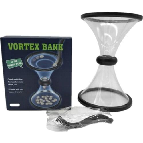 Pressure Relieving Vortex Bank Watch Money Defy Gravity Circling Around When Saving Loose Coins Funnel Shape Piggy Bank