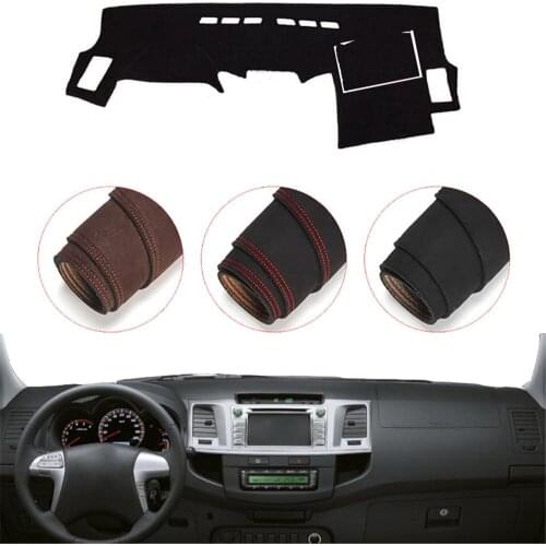 Console Dashboard Suede Mat Protector Sunshield Cover Fit For Toyota Hilux SW4 Fortuner 2005-2015