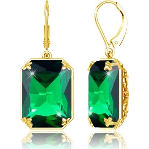 Women Silver Earrings 925 Mothers Day Emerald Green Crystal Long Drop Sterling Sliver Earring Wedding Fine Jewellery Accessorie