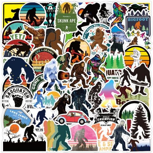 10/50pcs Bigfoot Savage Graffiti Waterproof Skateboard Travel Suitcase Phone Laptop Luggage Stickers Cute Kids Toys