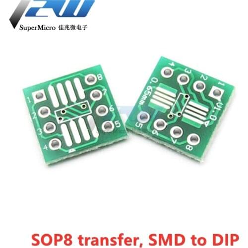 10 SOP8 to DIP8/Sop8 SMD to DIP adapter board/SOIC8 to DIP8 so8/tssop8/soic8/sop8/dip8 to dip8 female IC adapters without pins